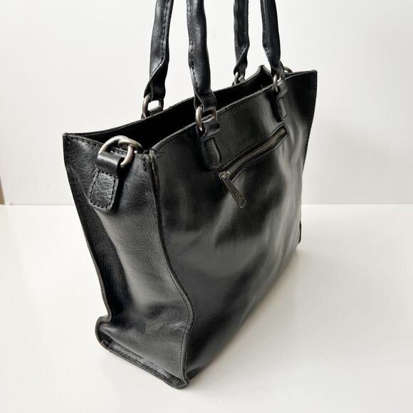 Patricia Nash Black Leather Tote Shoulder Bag Purse Studded Zancona Heritage - Picture 5 of 8